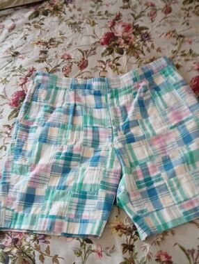 EUC - English Sports Shop - Madras Plaid Pastel Cotton Men's Shorts - 40